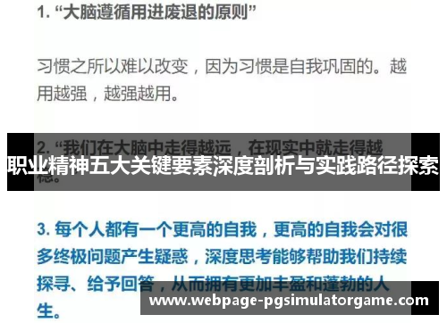 职业精神五大关键要素深度剖析与实践路径探索